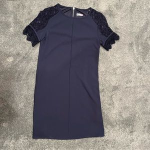 Navy sheath lace dress